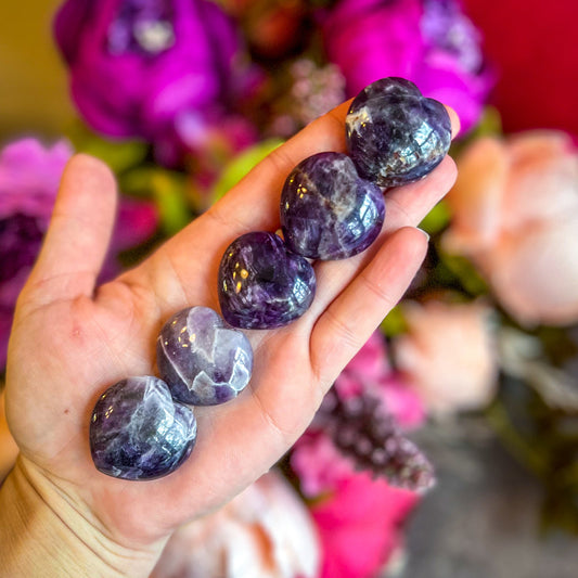 3cm Dream Amethyst Crystal Hearts