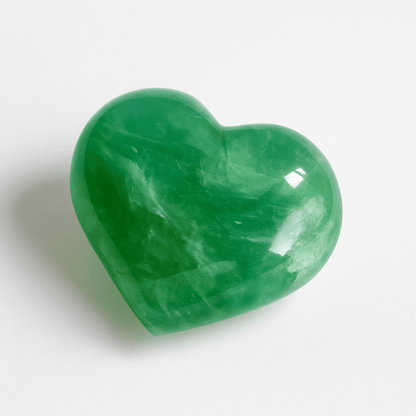3D Green Fluorite Heart