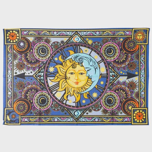 3D Sun and Moon Clock Tapestry
