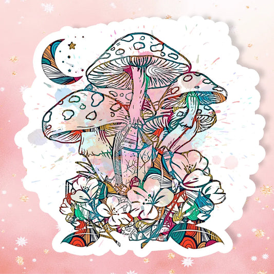 Mushroom Moon Sticker