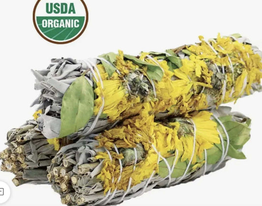 Sunflower Floral Smudge Stick (4 in.)