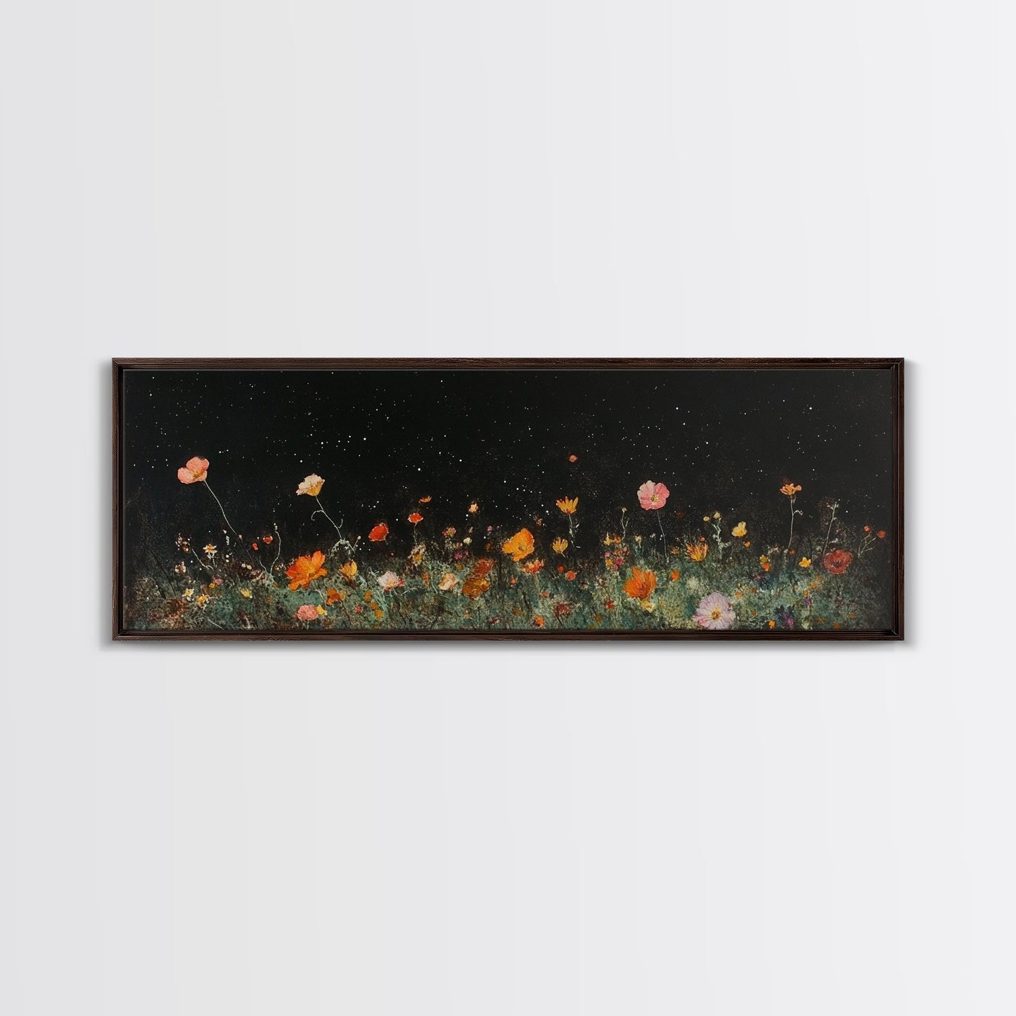 Dark & Moody Wild Flowers Canvas Print