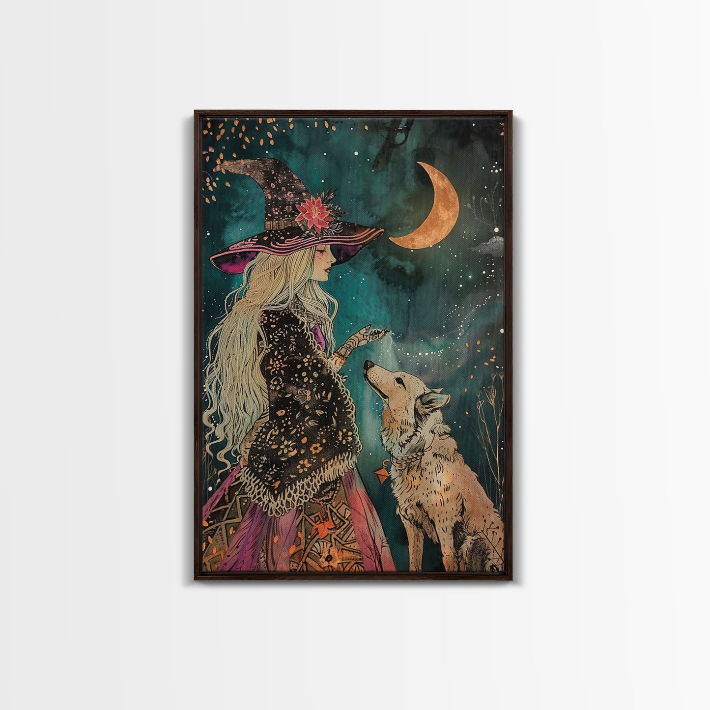 Witch and Dog - Wall Art
