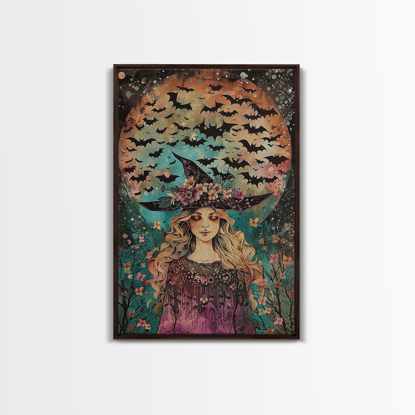 Witch with Bats  - Wall Art