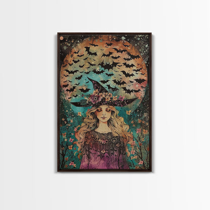 Witch with Bats  - Wall Art