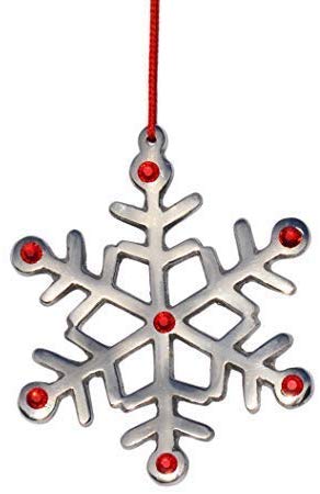 Handmade Christmas Ornaments Set of 4 with Red Ruby