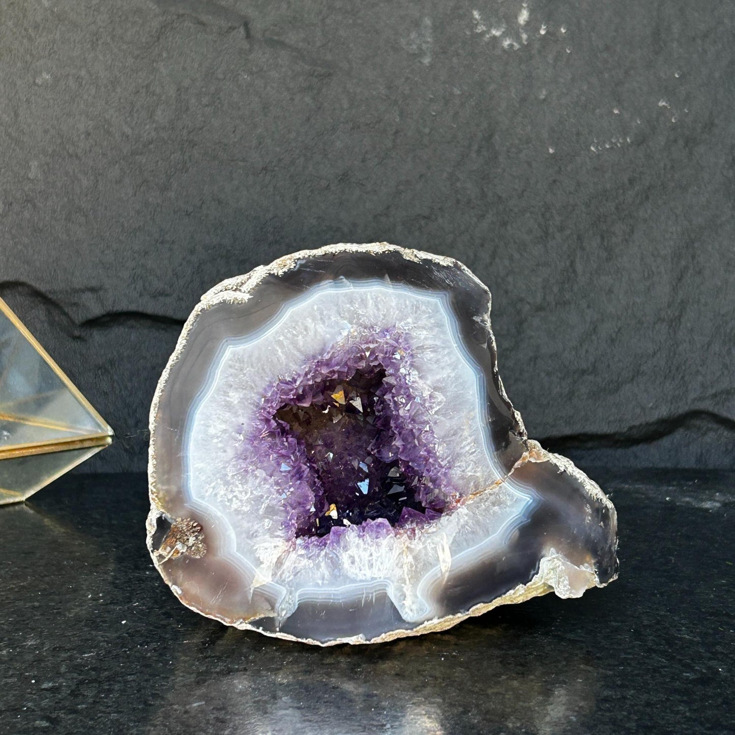 Genuine Amethyst Egg Geode – Quartz Crystal Cave | Cut Base Polished Specimen