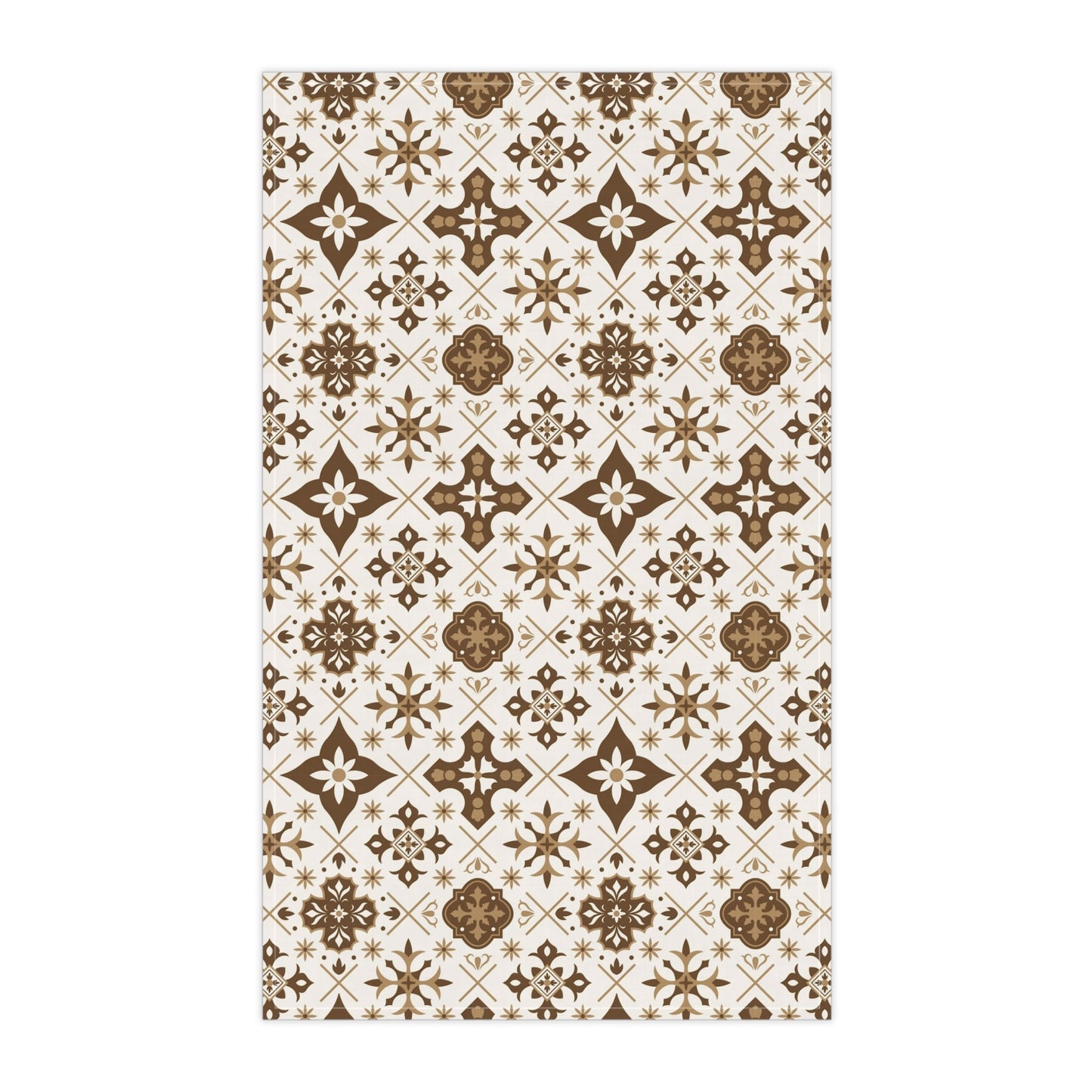 Set of 2 brown talavera tiles tea towels for Hispanic, Latin and Mexican kitchen decor. Brown Talavera Kitchen towel
