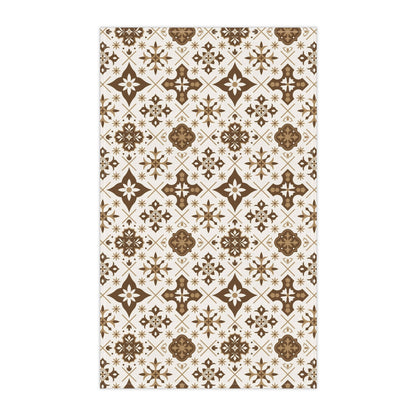 Set of 2 brown talavera tiles tea towels for Hispanic, Latin and Mexican kitchen decor. Brown Talavera Kitchen towel
