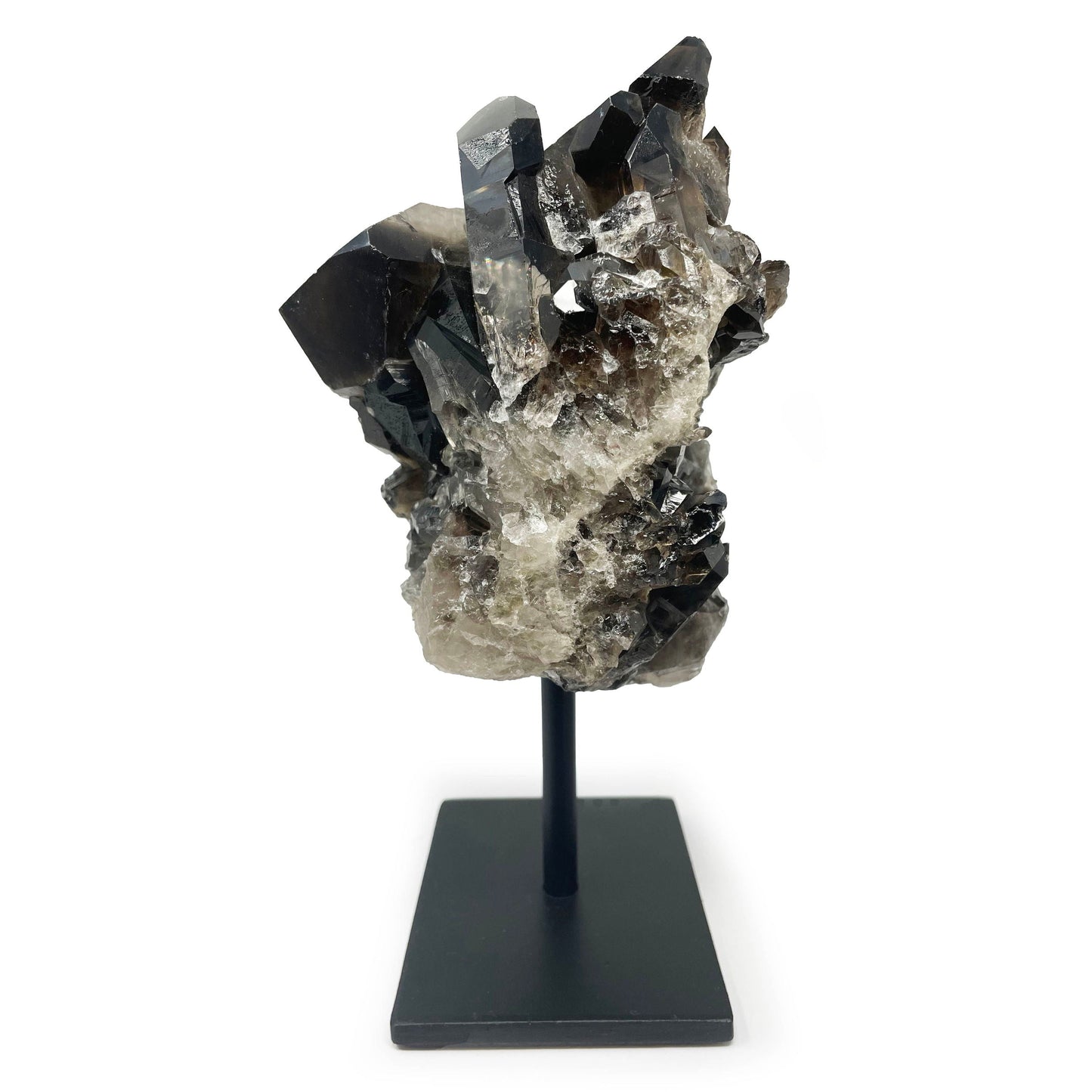 Smoky Quartz Cluster on Post Stand – Natural Crystal Display