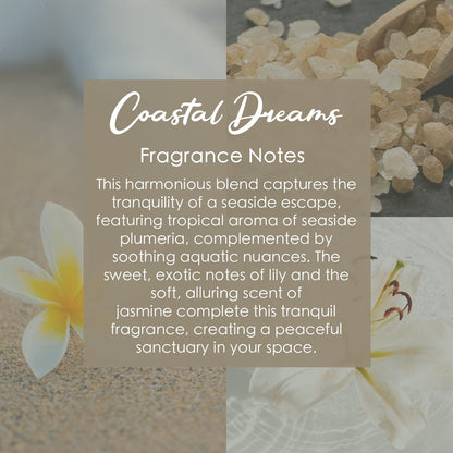 Coastal Dreams Crystal Candle with Garnet, Quartz, & Rose Quartz | Coconut-Soy Wax Candle, 9oz