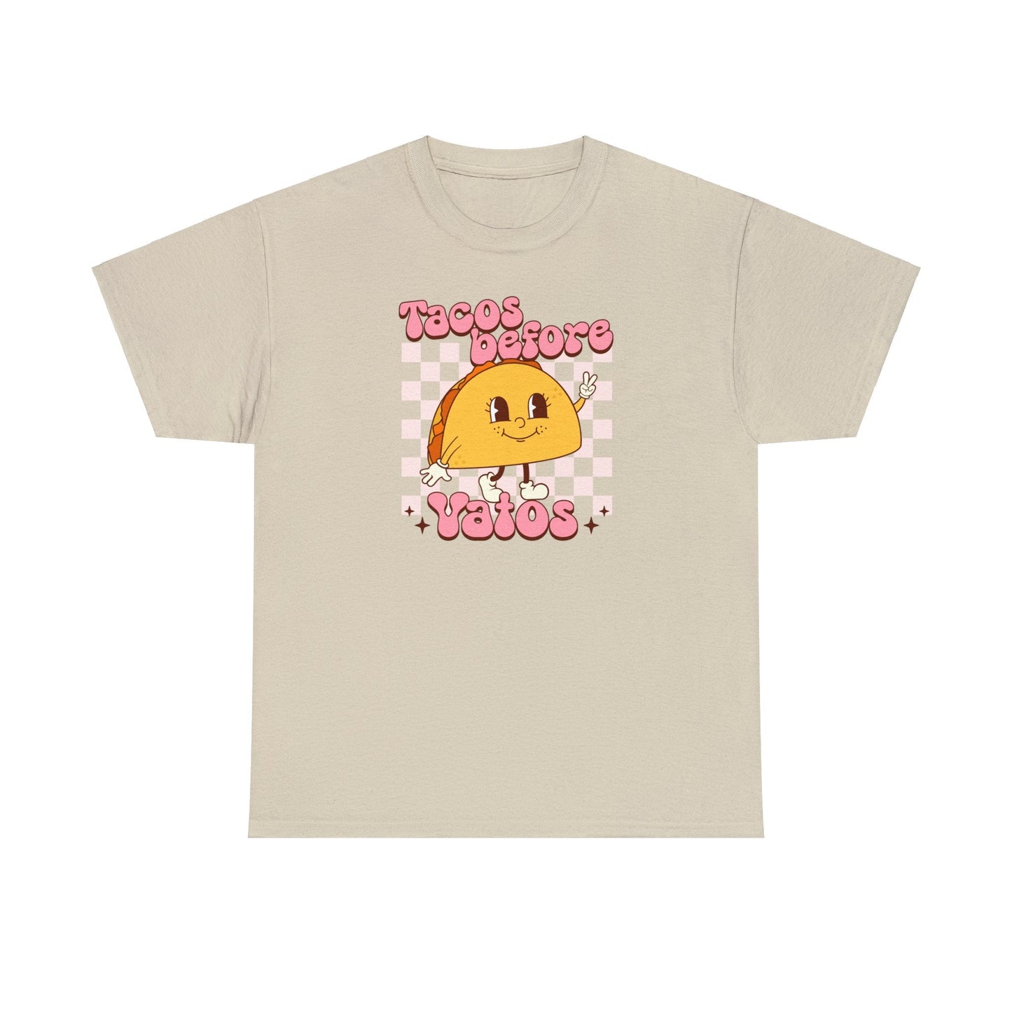 Tacos before vatos tshirt. Mexican Unisex Heavy Cotton tshirt. Valentines Day shirt for her. Taco shirt. shirt with vintage taco.