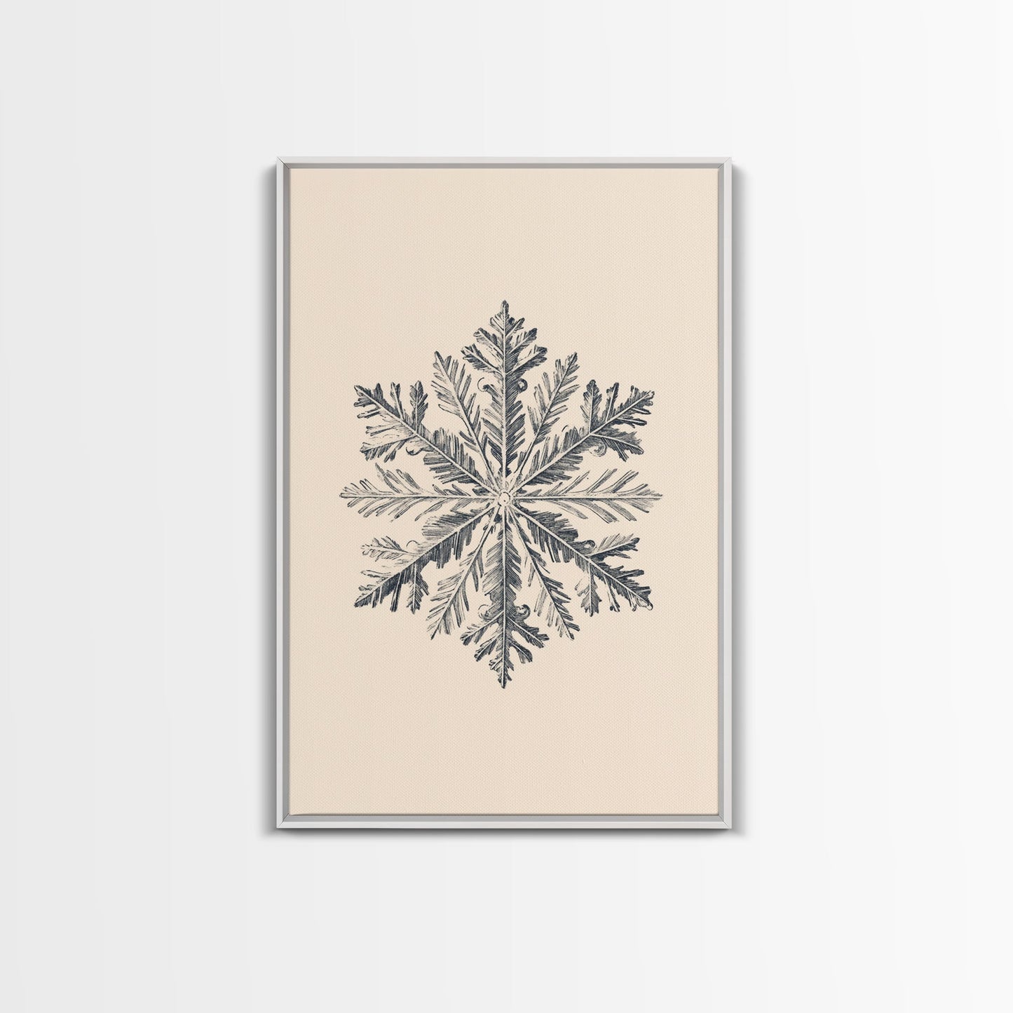 Snowflake Canvas Print - Framed Canvas - Minimalist Christmas Art - Boho Christmas Art - Rustic Christmas Art - Winter Decor - Winter Art