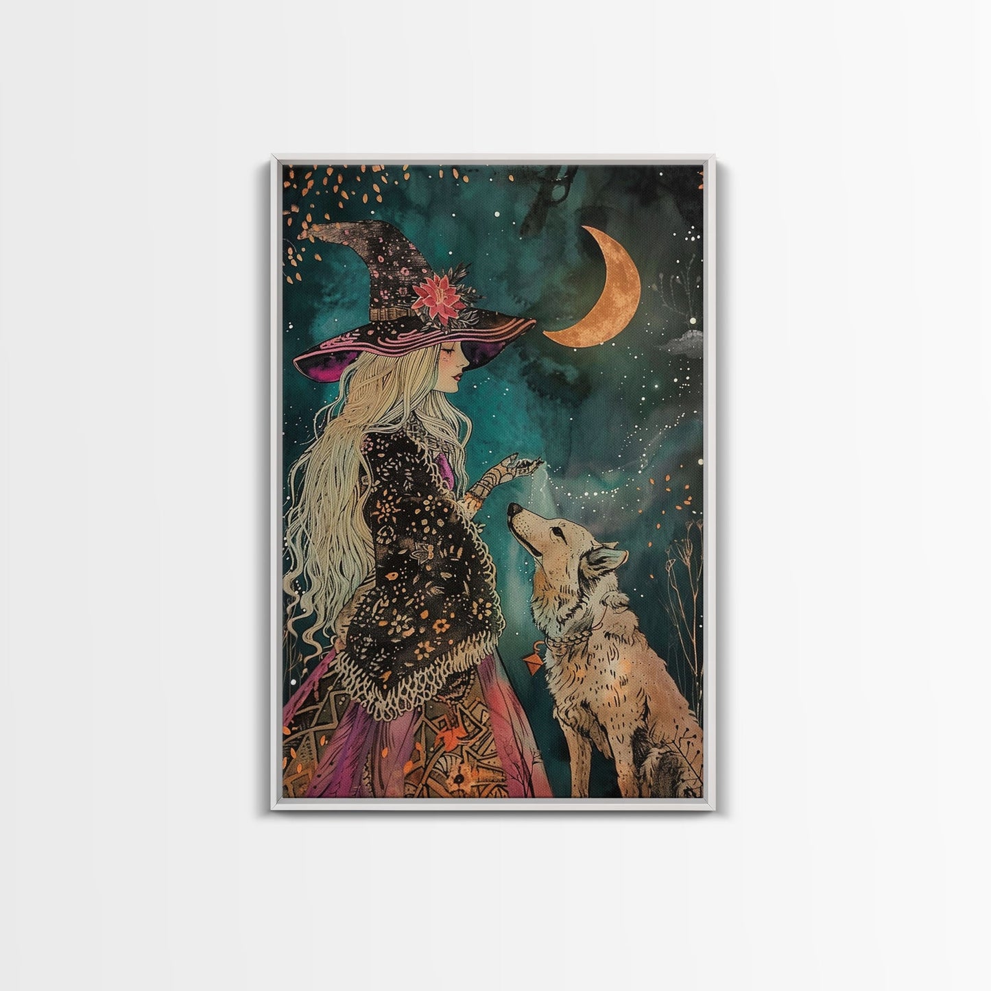 Witch and Dog - Wall Art