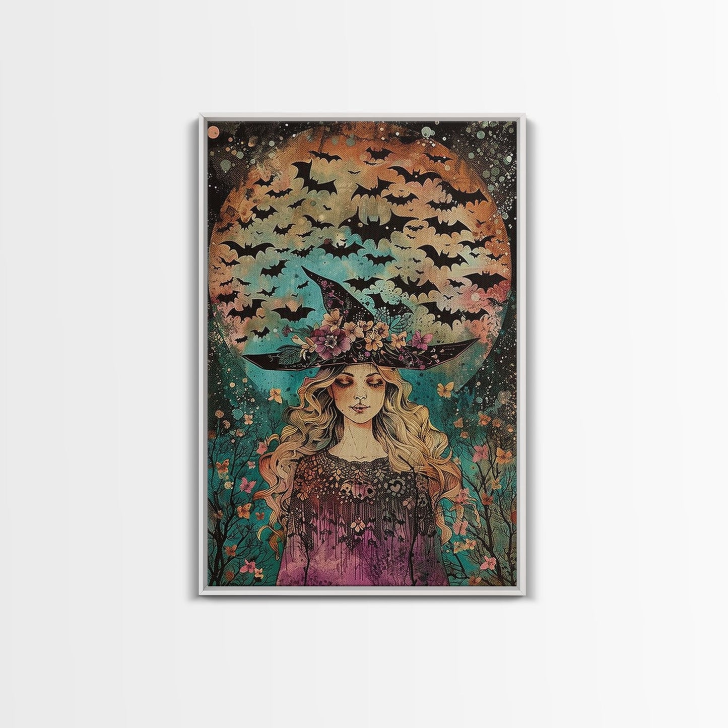 Witch with Bats  - Wall Art
