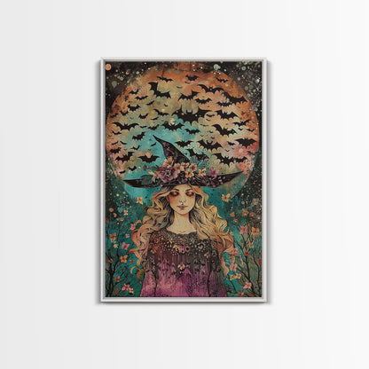 Witch with Bats  - Wall Art