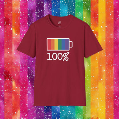 Bespattered Facade Rainbow Battery Unisex Softstyle T-Shirt