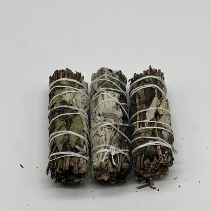Peppermint & White Sage Smudging Sticks - 4" Sustainably Harvested