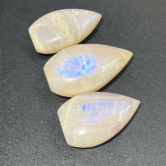 Peach Moonstone Crystal Flame Tower Carving