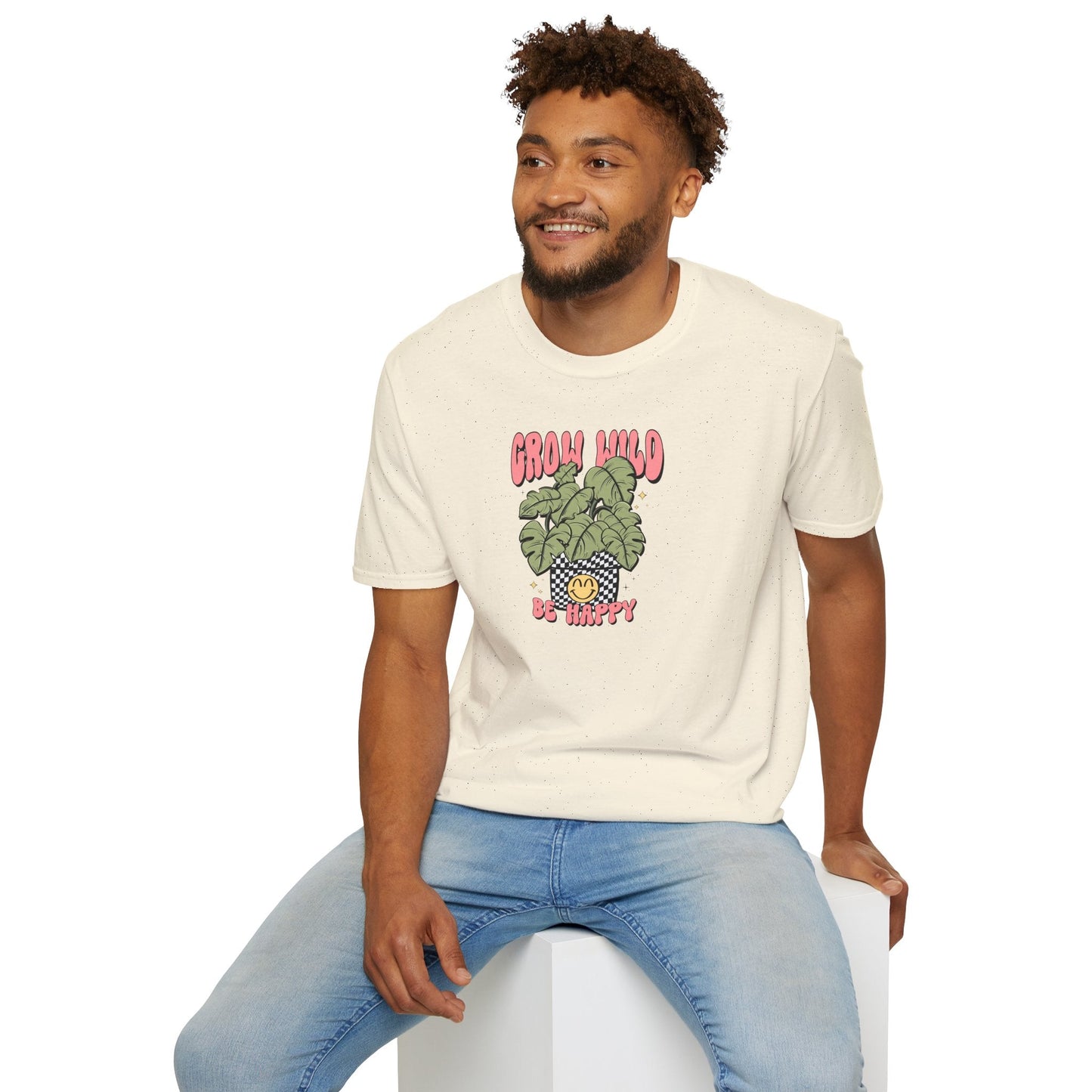 Monstera Potted Plant Grow Wild Be Happy Unisex T-Shirt