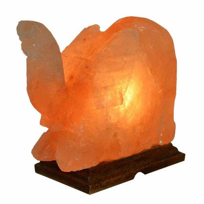 Elephant Shaped Salt Lamp  - 9" avg. - Cord, Bulb, Dimmer
