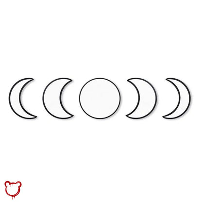 5pc Moon Wall Mirror Set – Boho Crescent Moon Phase Décor
