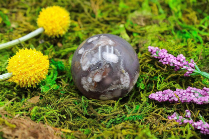Black Flower Agate Sphere A+ Grade 50mm