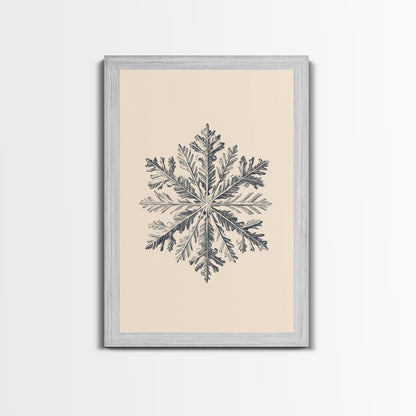 Snowflake Canvas Print - Framed Canvas - Minimalist Christmas Art - Boho Christmas Art - Rustic Christmas Art - Winter Decor - Winter Art