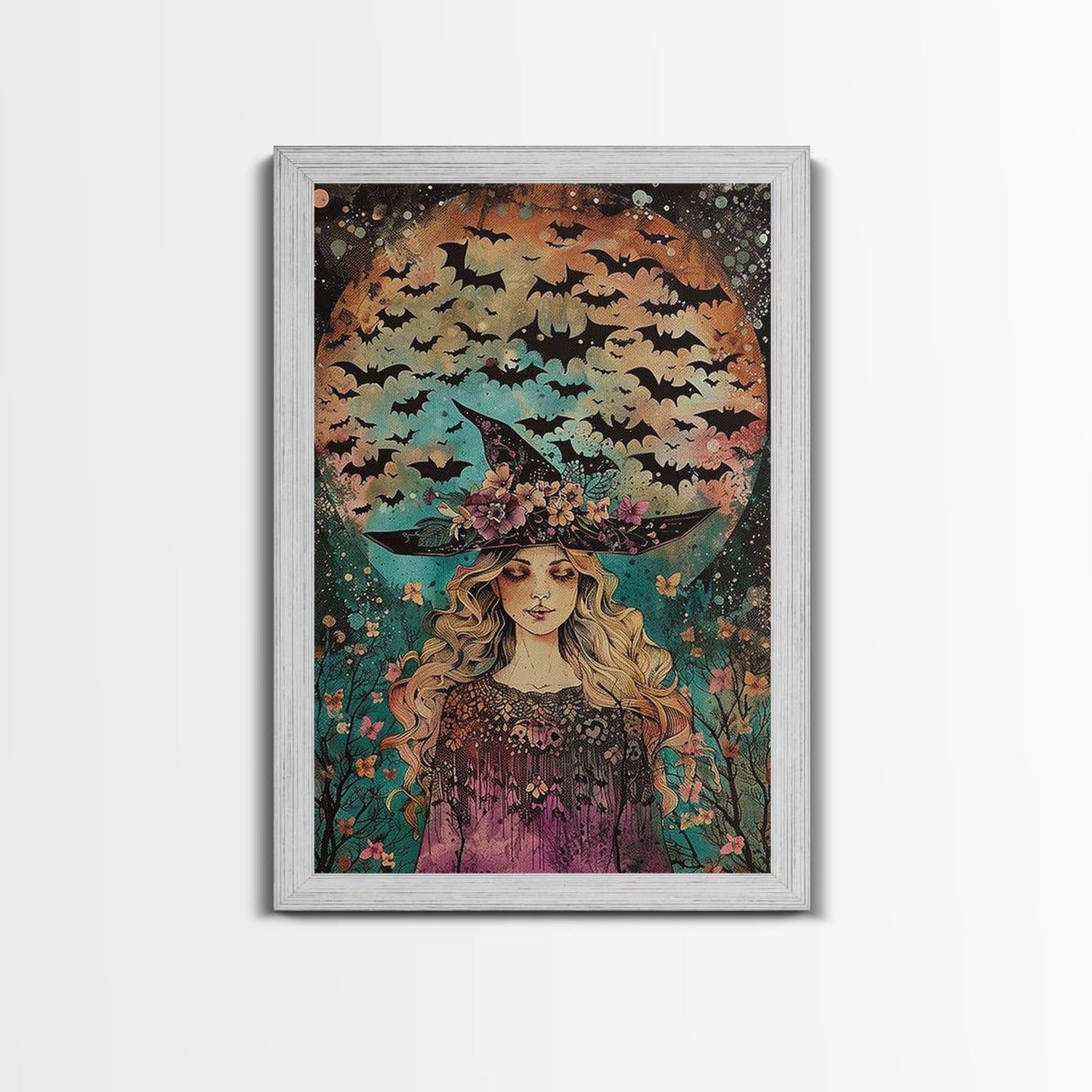Witch with Bats  - Wall Art
