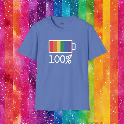 Bespattered Facade Rainbow Battery Unisex Softstyle T-Shirt