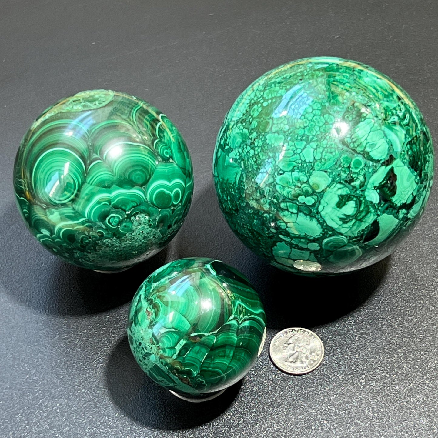 Geniune Malachite Spheres