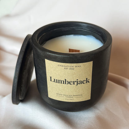 "Lumberjack", Cackling Wood Wick Candle