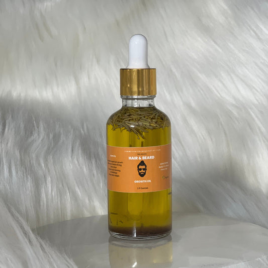 Organic Beard & Hair Growth Oil – 2oz Handmade Natural Formula