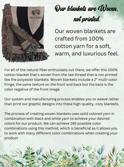 ghost woven blanket 50x60” clearance with potted plants