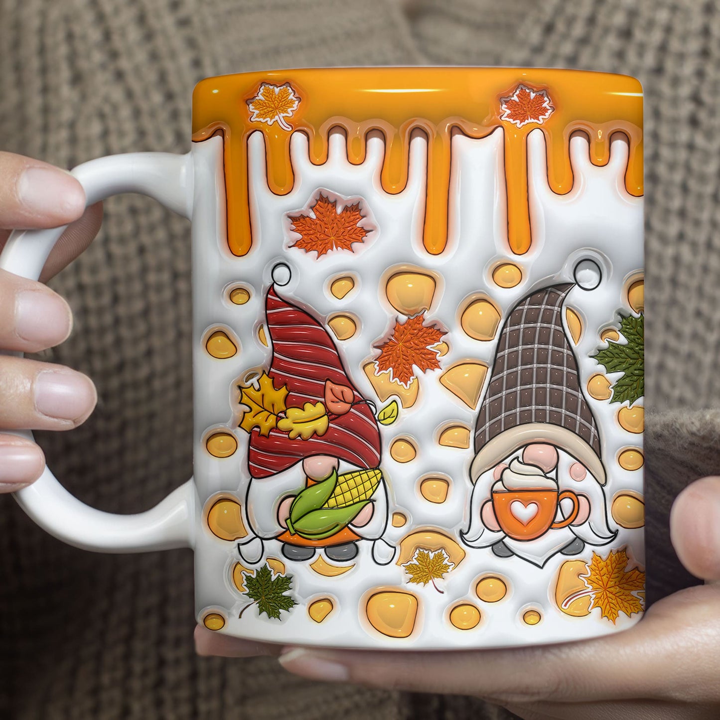 3D Gnomes Mug  --  Fall/Autumn