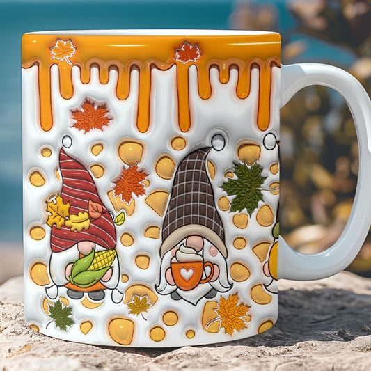 3D Gnomes Mug  --  Fall/Autumn