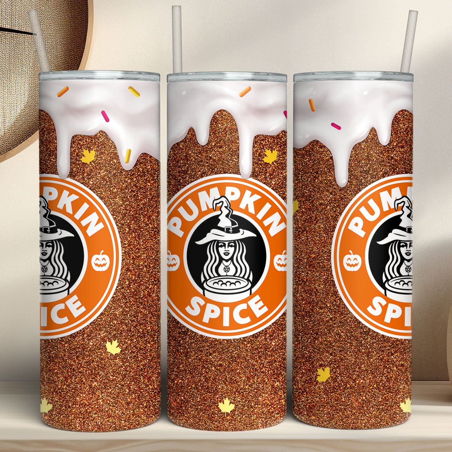 Pumpkin Spice Tumbler – Handmade Fall & Halloween Drinkware