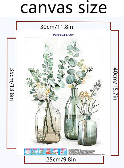 5D Diamond Art Kits for Adults Pretty Plants DIY Paint with Round Full Drill Diamonds Painting Mosaic Gems Art 12" x 16"