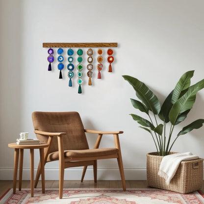 36-Inch Chakra Uma Agate Wall Hanging