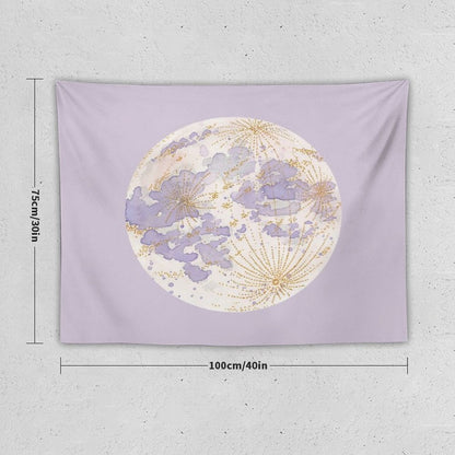 Lavendar Peach Moon Tapestry