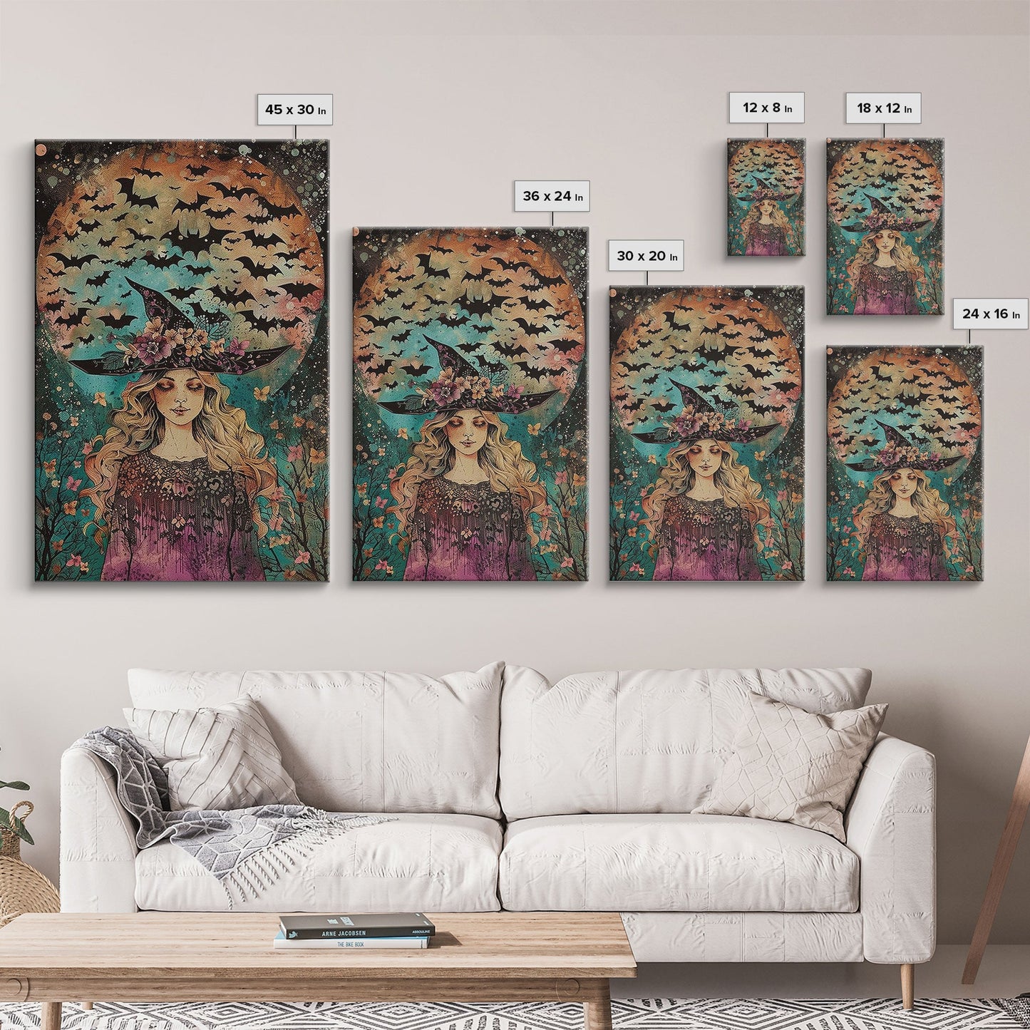 Witch with Bats  - Wall Art