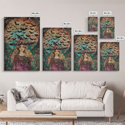 Witch with Bats  - Wall Art