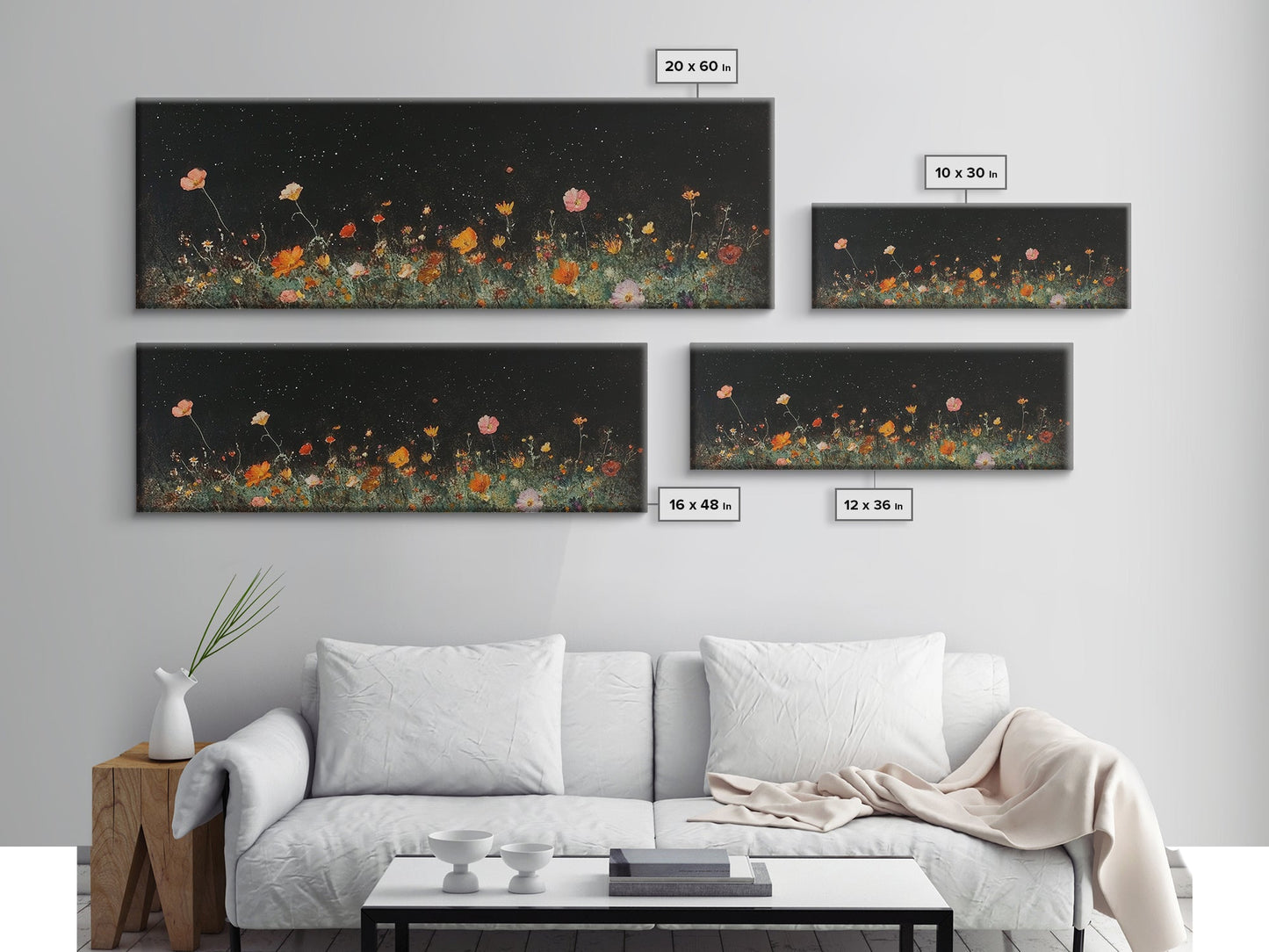 Dark & Moody Wild Flowers Canvas Print