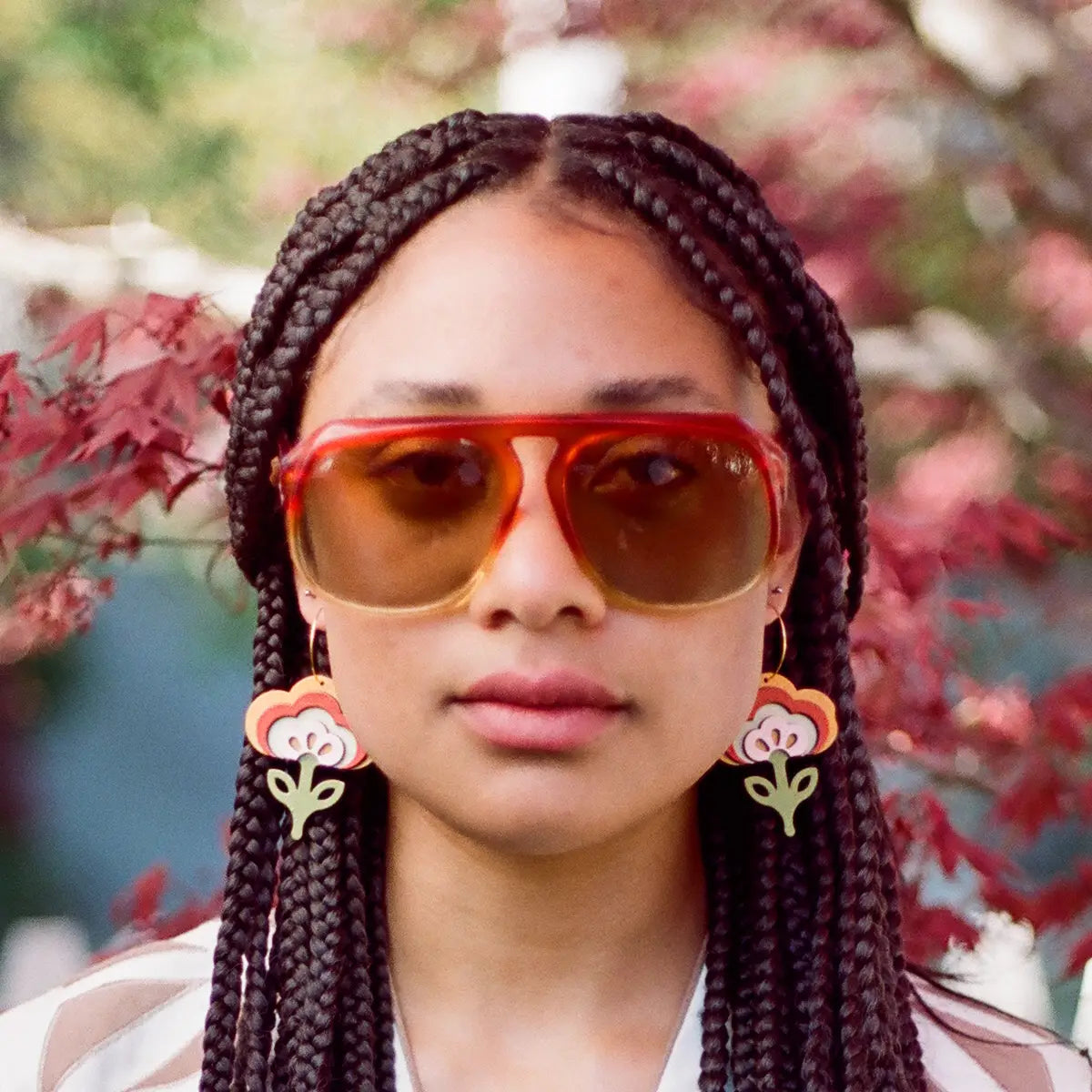 70s Tulip Hoops
