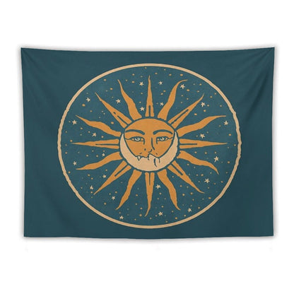Sun And Moon  Vintage Tapestry