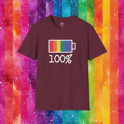 Bespattered Facade Rainbow Battery Unisex Softstyle T-Shirt