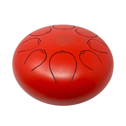 25cm Pentatonic Steel Singing Drum - Chinese Red