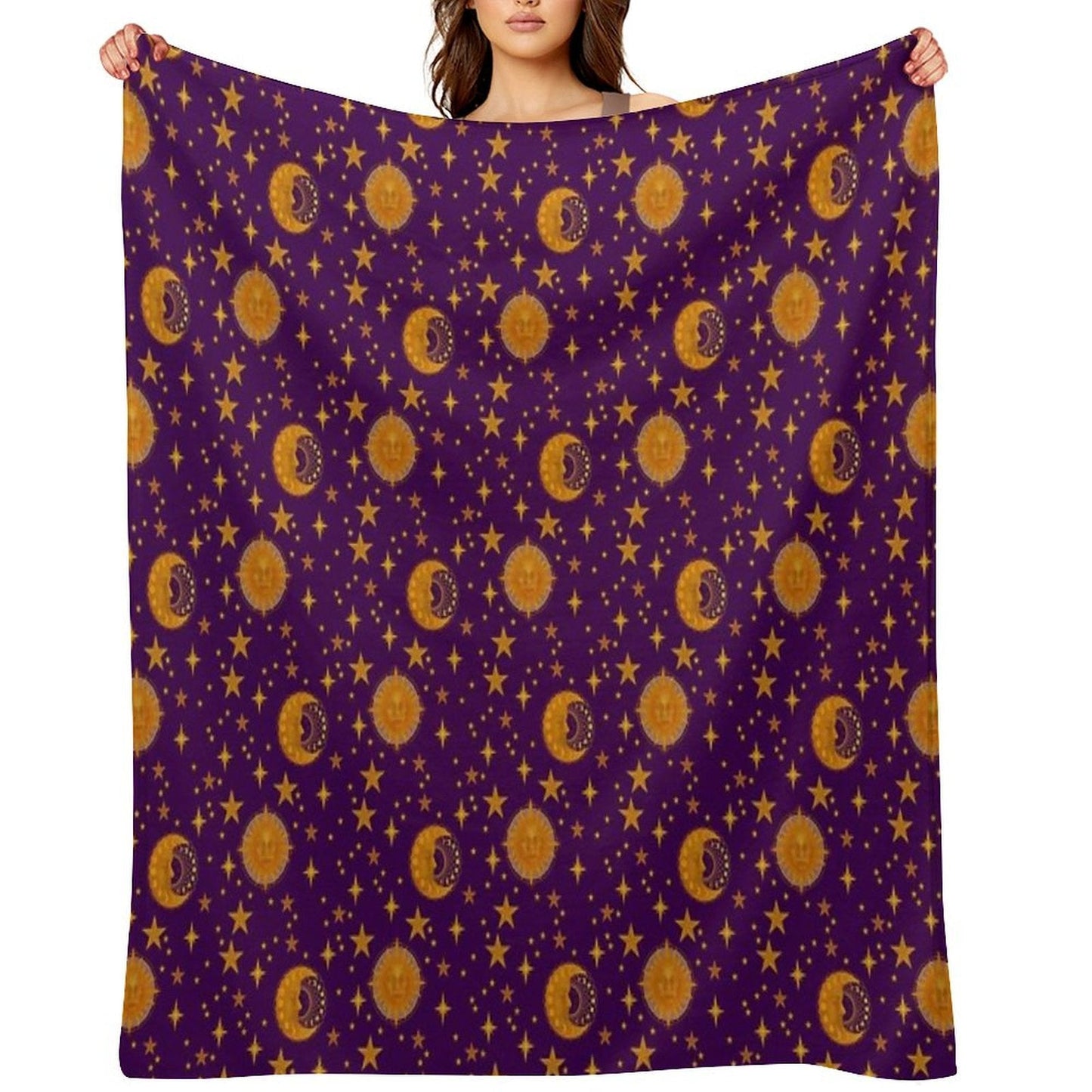 Bohemian 90's Sun & Moon Throw Blanket