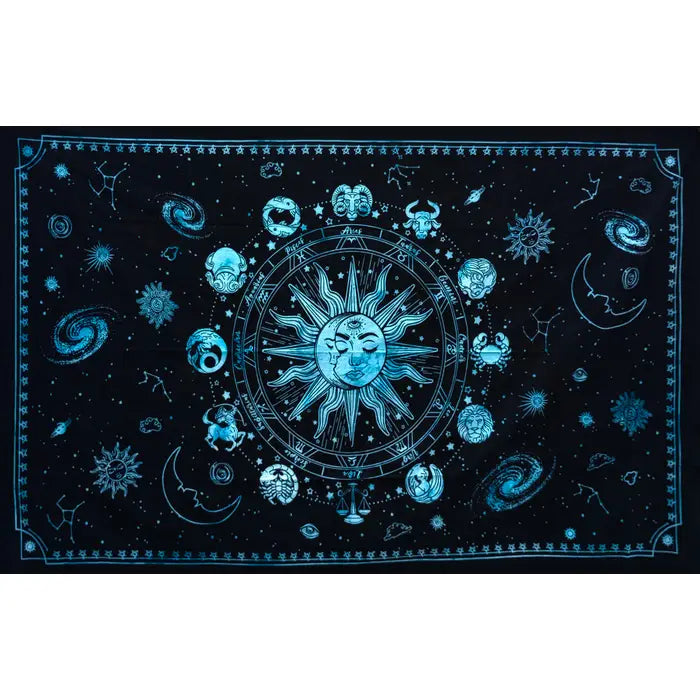 Zodiac Sun Moon Twin Tapestry