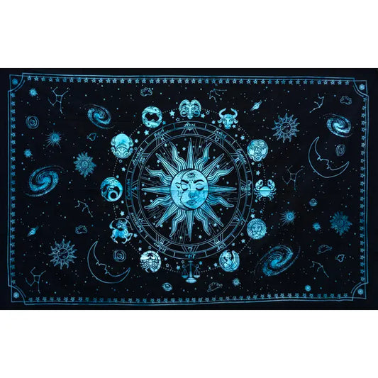 Zodiac Sun Moon Twin Tapestry